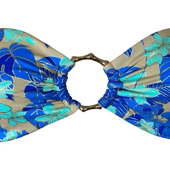Beach Bunny Bethany Bandeau & Gloria Skimpy Bottom - Blue Jungle Floral $218 - Picture 15 of 15